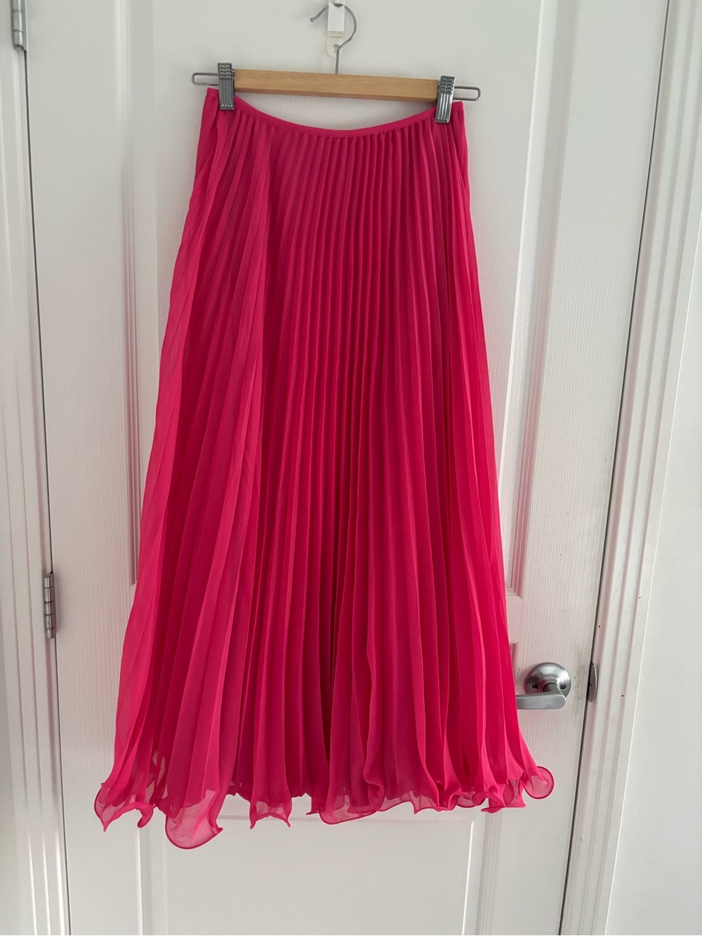H&M Sheer Pleated Maxi Skirt - Bright Pink. Size S